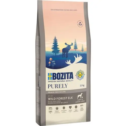Schnäppchen Bozita Purely Puppy & Junior Large mit Elch 11 kg 2.5 kg