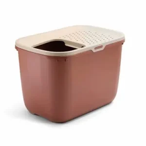 Savic Katzentoilette Hop In champagner/toskanarot weiß/grau Abverkauf