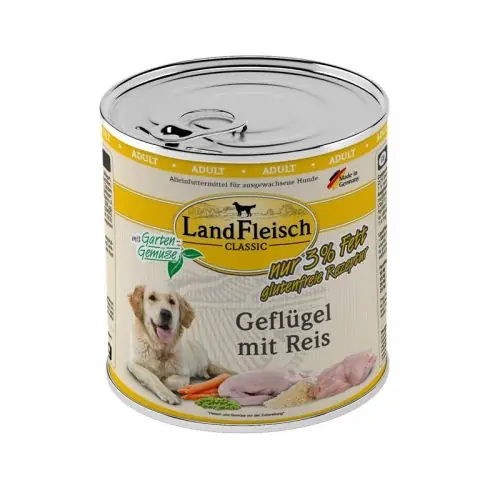 Landfleisch Dog Classic Geflügel mit Reis & Gartengemüse extra mager 800g 400g Direkt Vom Hersteller