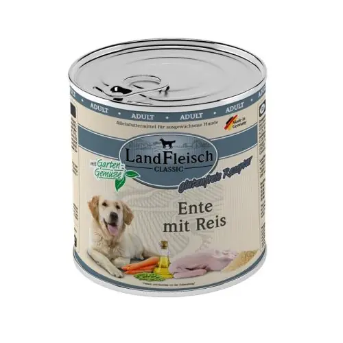 Billig Landfleisch Dog Classic Ente mit Reis & Gartengemüse 800g 400g
