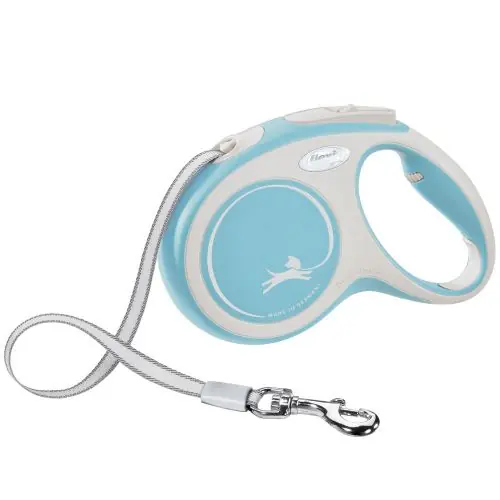 FLEXI Rollleine New COMFORT Gurt - 5m, bis 25kg hellblau blau Heißes Angebot