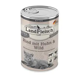 Landfleisch Cat Kitten Pastete Rind, Huhn & Wild 400 g 195 g Versand Am Gleichen Tag