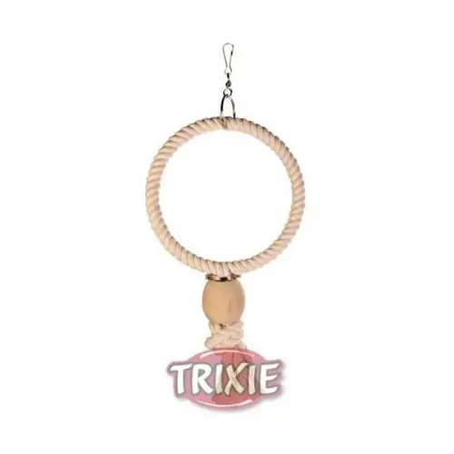 Neuheit Trixie Baumwollring mit Holzkugel 24 cm 19.5 cm