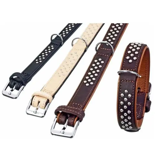 Karlie Rondo Halsband unterlegt mit Rundkopfnieten - Schwarz 30mm/52cm 30mm/52cm Abverkauf