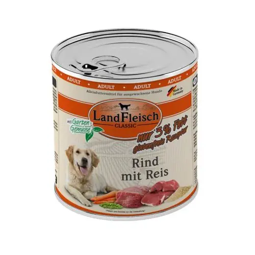 Landfleisch Dog Classic Rind mit Reis & Gartengemüse extra mager 800g 400g Sonderaktion
