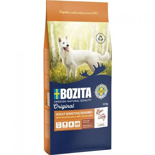 Preisreduziert Bozita Original Adult Sensitive Skin & Coat 12 kg 3 kg