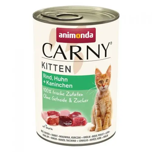 Neue Kollektion Animonda Carny Kitten Rind, Huhn & Kaninchen 400g 200g
