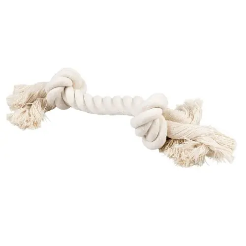 Zertifiziert Duvoplus ECO Baumwoll-Tau mit 2 Knoten - weiß 44cm / 285g 35cm / 261g