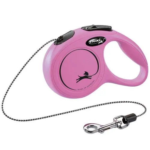 Billig FLEXI Rollleine New CLASSIC Seil - 3m, bis 8kg Pink Schwarz