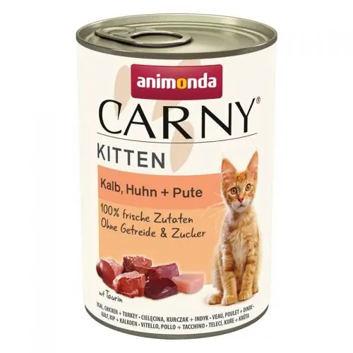 Animonda Carny Kitten Kalb, Huhn & Pute 400g 200g Angebot
