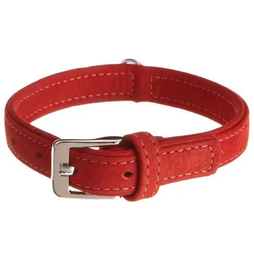 Karlie Halsband Buffalo aus Kalbsleder - Rot 27 cm/10 mm 24 cm/10 mm Preis Gesenkt