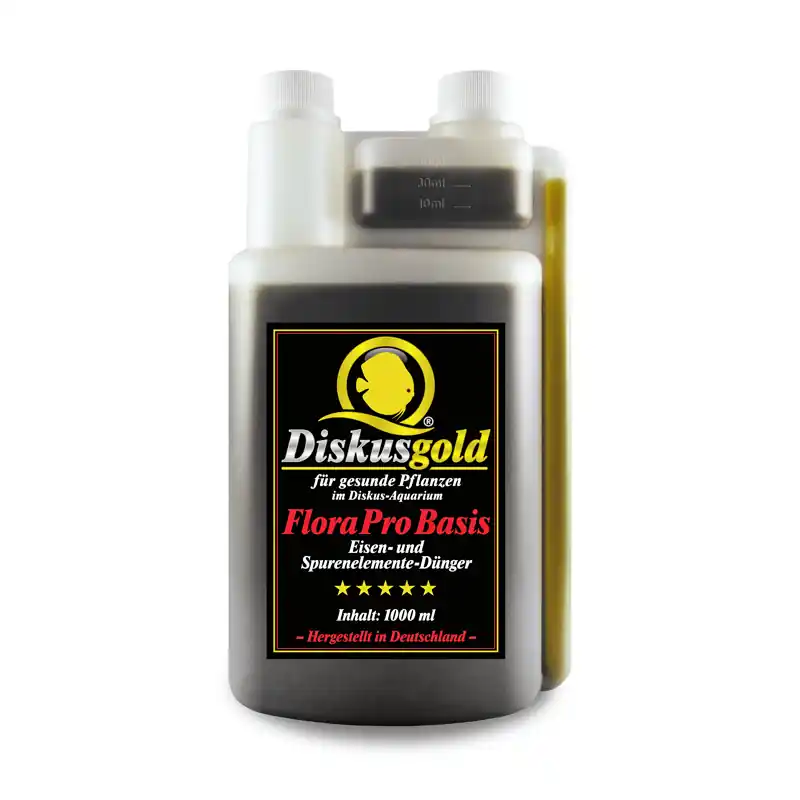 Diskusgold FloraPro Basis: Basisdünger (Eisen und Spurenelemente) für üppigen Pflanzenwuchs (1000ml) Preisreduziert