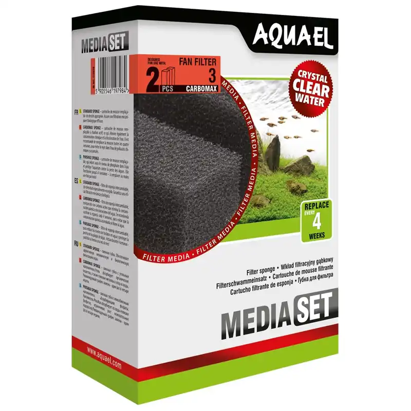 Aquael Filterschwamm FAN Filter Plus Carbomax FAN Plus 1 (2x) Mega-Angebot