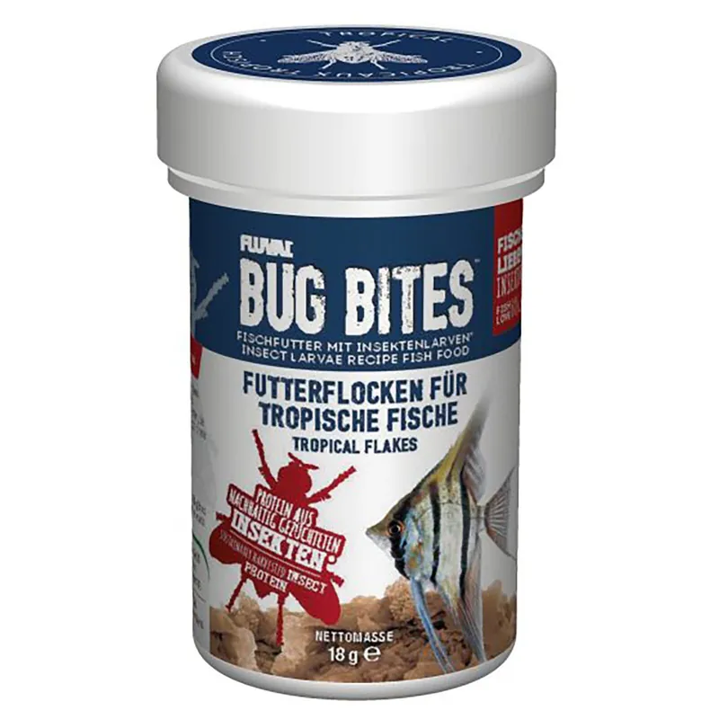 Preiswert Fluval Bug Bites Futterflocken für tropische Fische 18 g
