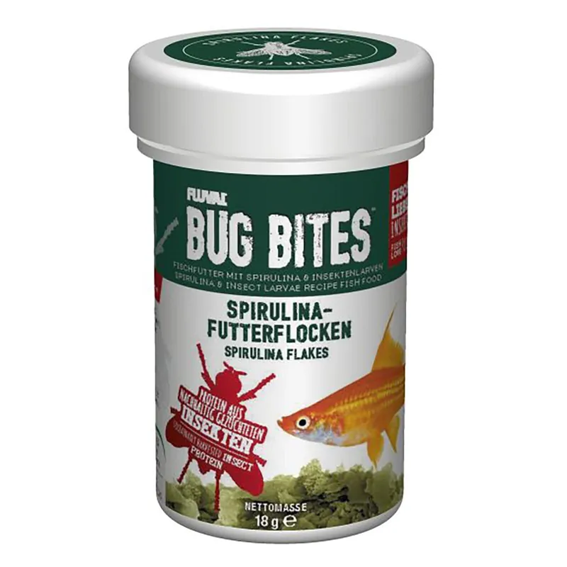 Fluval Bug Bites Spirulina-Futterflocken 18 g Markenprodukt