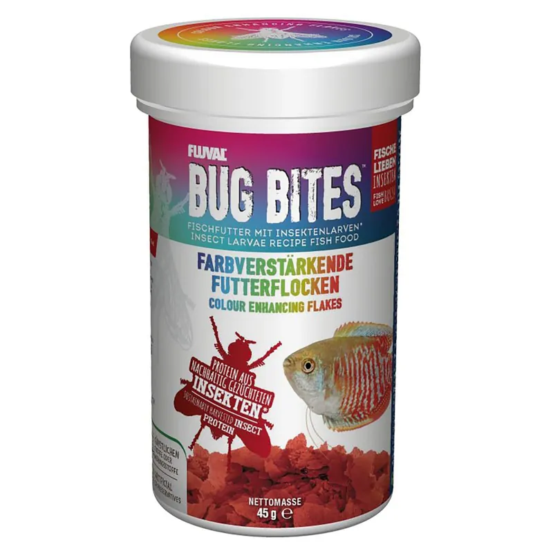 Markenprodukt Fluval Bug Bites Farbverstärkende Futterflocken 18 g