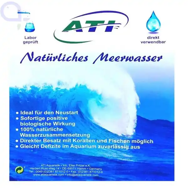 ATI Natürliches Meerwasser 20 Liter Solange Der Vorrat Reicht