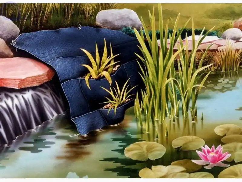 Velda Ufermatte - Bewuchsmatte mit 17 Pflanztaschen 110x105cm Nur Für Kurze Zeit