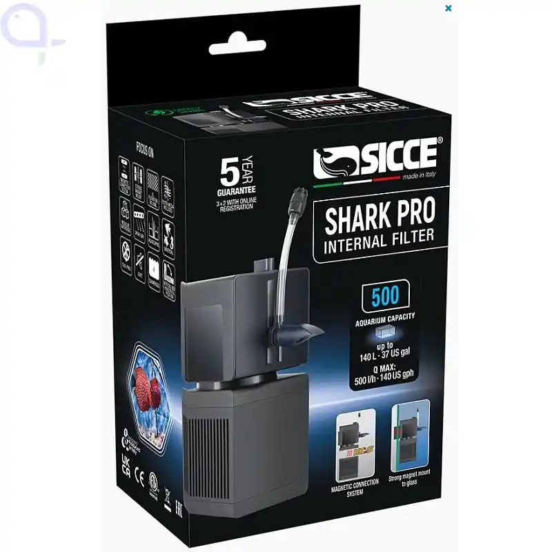 SICCE Shark PRO 500 - Innenfilter 500 l/h - 4 Watt - für Aquarien bis 140 L Ausverkauf