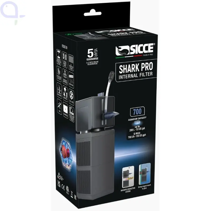 SICCE Shark PRO 700 - Innenfilter 700 l/h - 7 Watt - für Aquarien bis 200 L Rabatt