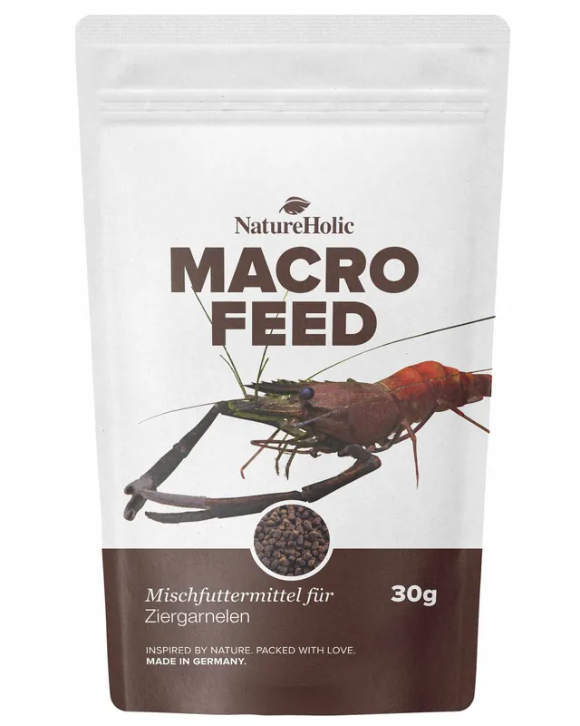 Echt NatureHolic Macrofeed, Großarmgarnelen Futter, 30 g