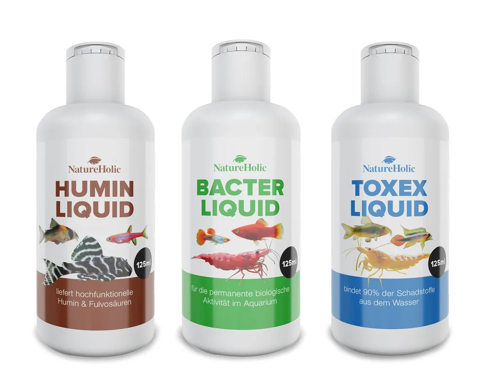 Nur Heute NatureHolic 3 Phasen Liquid, Aquarium Pflegeset, 3 x 125 ml