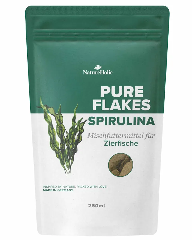 Meistverkauft NatureHolic Pure Flakes Spirulina, Zierfischfutter, 30 g