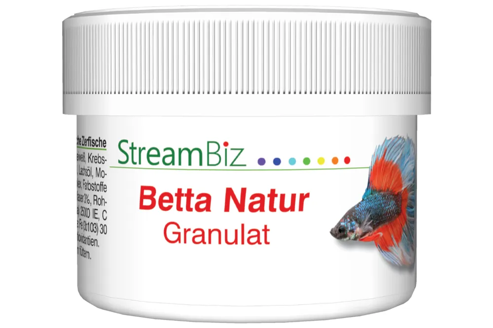 Markenware Streambiz Betta Natur Granulat, 36 g Kampffischfutter