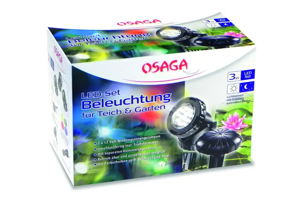Highlight Osaga 3er Set LED-Beleuchtung für Teich & Garten, 12 V, OTB2, bunt