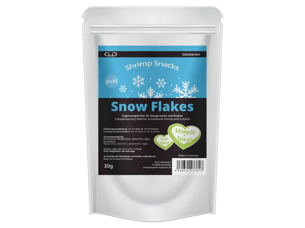 Markenware GlasGarten - Snacks de gambas Copos de nieve Acelgas + espinacas