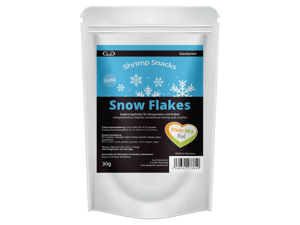 Sale GlasGarten – Shrimp Snacks Snow Flakes Sticks Mix 3in1 30g