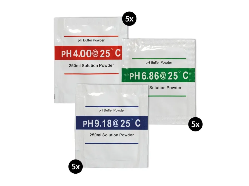 Aktuell Set di polvere per la calibrazione del pH 5x 3 pezzi