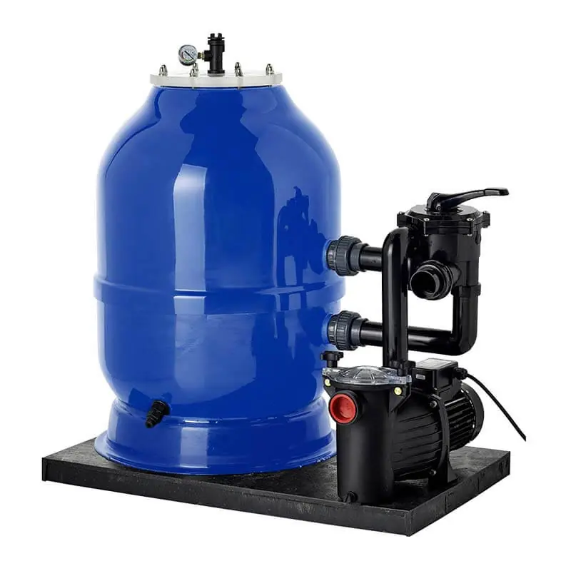 Schneller Versand Sandfilteranlage Innsbruck mit Poolpumpe D500. laminiert. blau. inkl. Pumpe 0.55 kW 10 m³/h