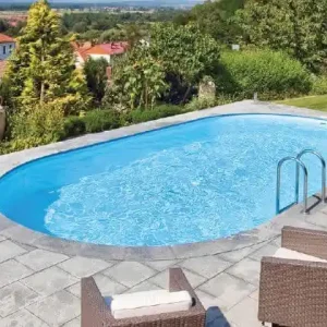 MTH Swimmingpool Ovalbecken Set Sunny mit Poolfolie blau 0.8 mm Markenware
