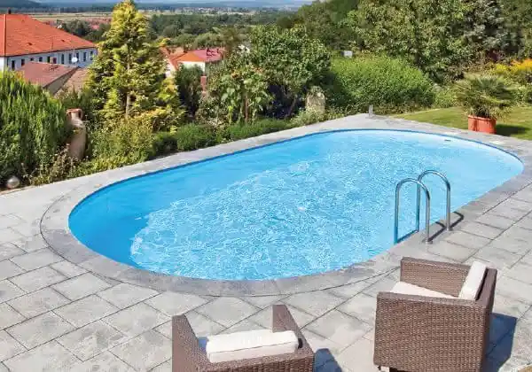 MTH Swimmingpool Ovalbecken Set Sunny mit Poolfolie blau 0.8 mm Markenware