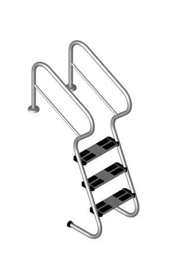 Pool Treppenleiter V2A mit Sicherheitsstufen 3-stufig V2A Preisreduziert
