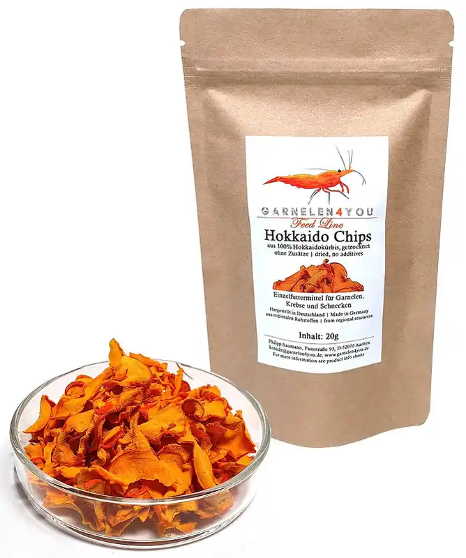 GARNELEN4YOU Hokkaido Chips, 20 g getrockneter Kürbis Solange Der Vorrat Reicht