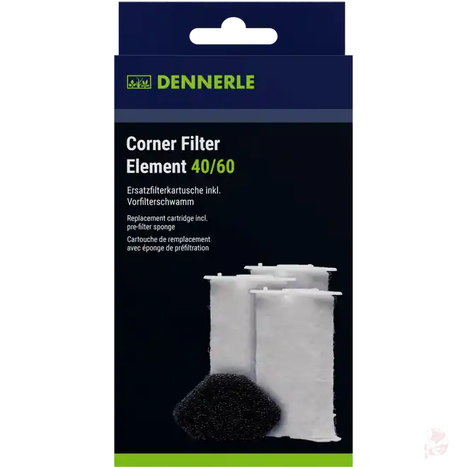 Dennerle Corner Filter Element 40/60, 3 Stück | Ersatzfilterkartuschen im Vorratspack Preisreduziert