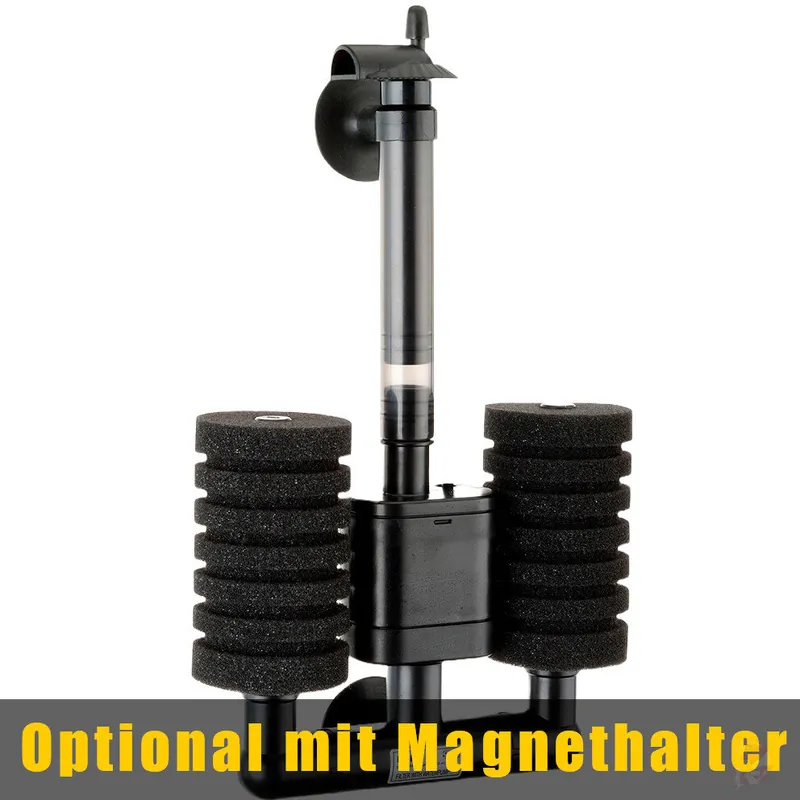 BOB - Doppel-Bio Schwammfilter mit Pumpe - optional mit Magnethalterung Ohne Magnethalterung Markenware