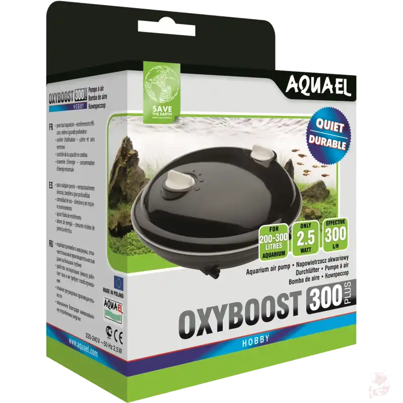 Wochenendangebot Aquael OXYBOOST APR-300 PLUS Aquarienluftpumpe | 300 l/h, 2,5W, regelbar