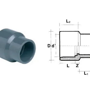Expressversand PVC Reduziermuffe (16 Bar) 40/50 x 32 mm 12/16 x 10 mm