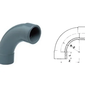 PVC Bogen 90º (Spritzguss) - beidseitig Klebemuffe (16 Bar) Ø 40 mm Ø 20 mm Nur Heute