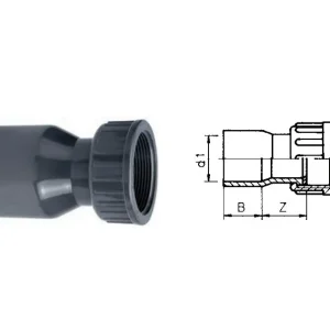PVC 2/3 Kupplung (10 Bar) Ø 40 mm auf 1 ¼ Zoll Ø 32 mm auf 1 Zoll Knallerangebot
