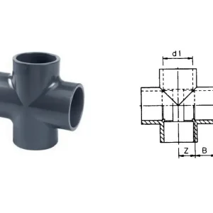 PVC Kreuzstück 90° (16 Bar) Ø 10 mm Ø 10 mm Preis Gesenkt