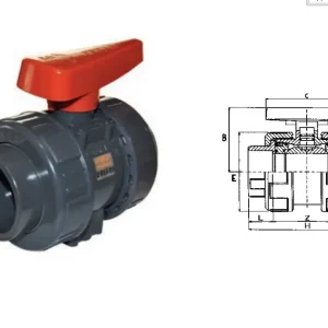 Direkt Vom Hersteller Industrie PVC Kugelhahn 2 x Überwurf / Klebemuffe (16 Bar) Ø 63 mm Ø 16 mm