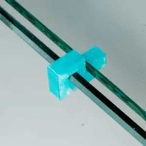 U-Line Abdeckscheibe Halter für Wandstärke 3 mm, Deckelstärke 3 mm, blau transparent, 4 Stk. Neue Ware