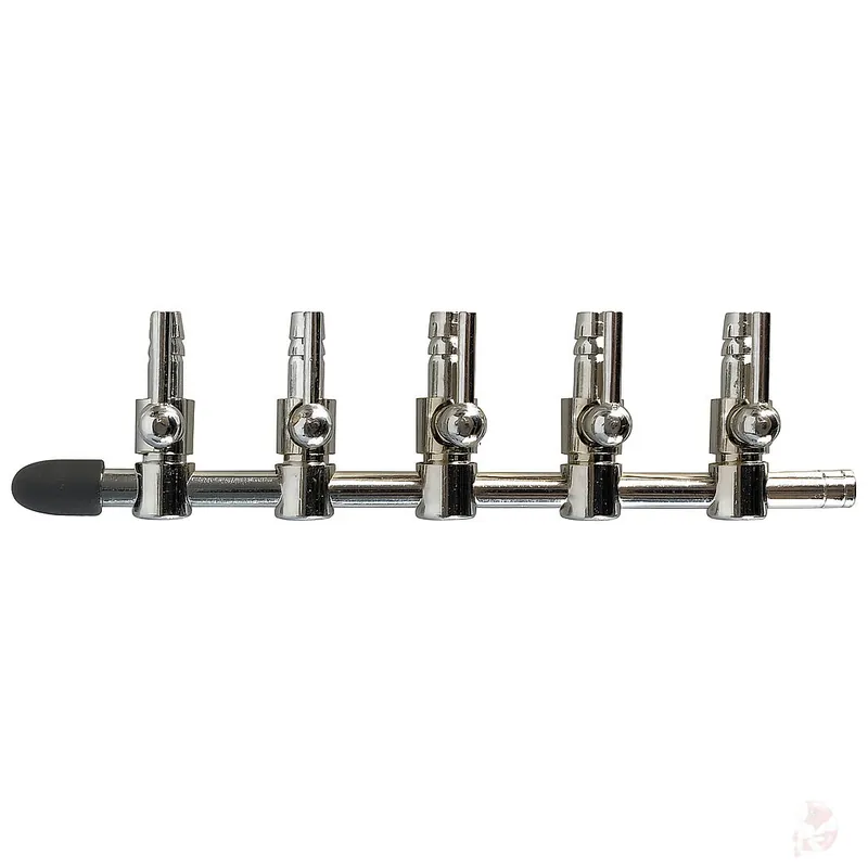 Direktkauf Metall Luftverteiler 5-fach | 4/6 mm Schlauch & Durchgang