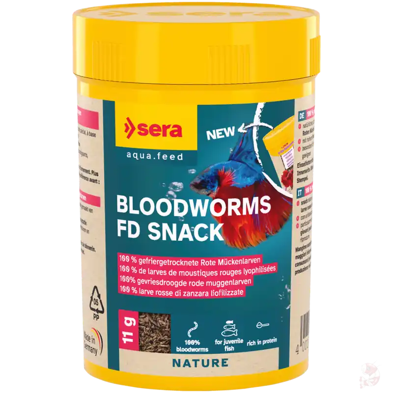 Preis Gesenkt sera Bloodworms FD Snack, 100 ml | Rote Mückenlarven sera Bloodworms FD Snack. 50 ml