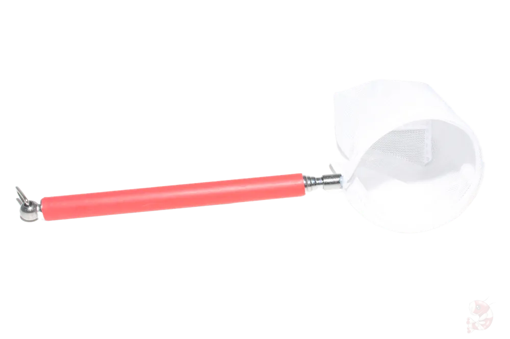 Finale Aktion Profi Garnelenkescher rund (13-52 cm), rot | Stabiles Netz & Edelstahlgriff Rot