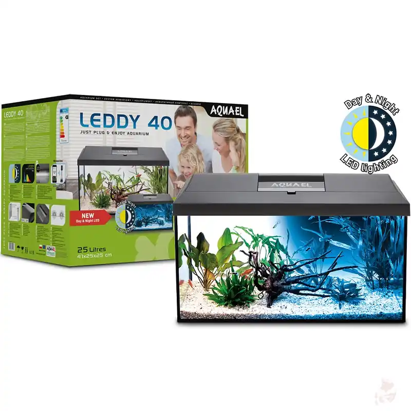 Aktuell Aquarienset Leddy Day & Night 40 - 41 x 25 x 25 cm, 25 Liter (2.0) Weiß